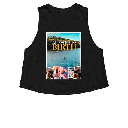 Women's poster tees, a Solid Black Blend Women?s Cropped Racerback Tank