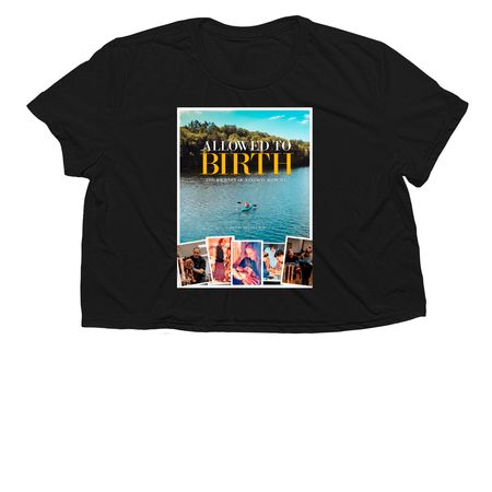 Women's poster tees, a Black Women?s Flowy Cropped Tee