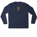 Lucas Lights The Way OMAS Activewear, a True Navy Unisex Performance Long Sleeve Tee (back-view)