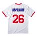 Aspilaire, a White/ Red Cotton Ringer Tee (back-view)