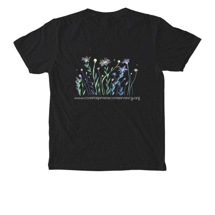Limited Edition: White-Water Lily Shirt, a Black Comfort Colors Pocket Tee (back-view)
