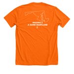 MPGV Advocacy Shirt, a Neon Orange Premium Unisex Tee (back-view)