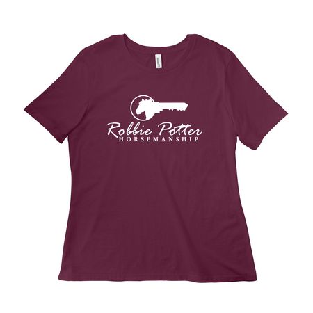 RPH Logo Tee (White Logo), a Maroon Women?s Relaxed Cotton Tee