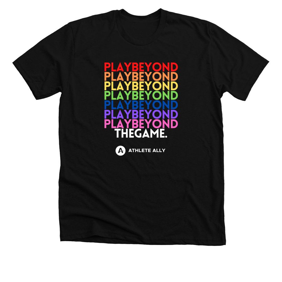 Play Beyond the Game White Logo, a Solid Black Blend Premium Unisex Tee