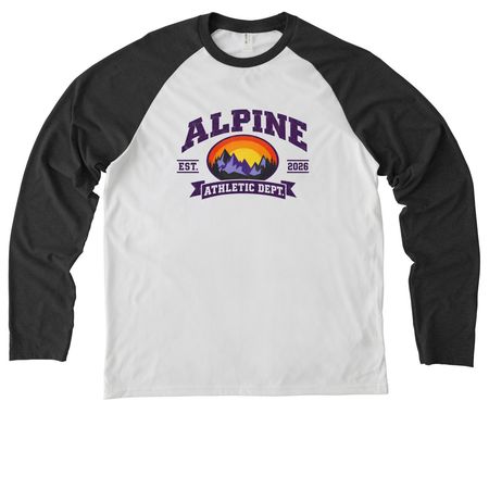 ALPINE 2026, a Space Black/ Bright White Allmade Eco Triblend Colorblock Raglan Long Sleeve Tee