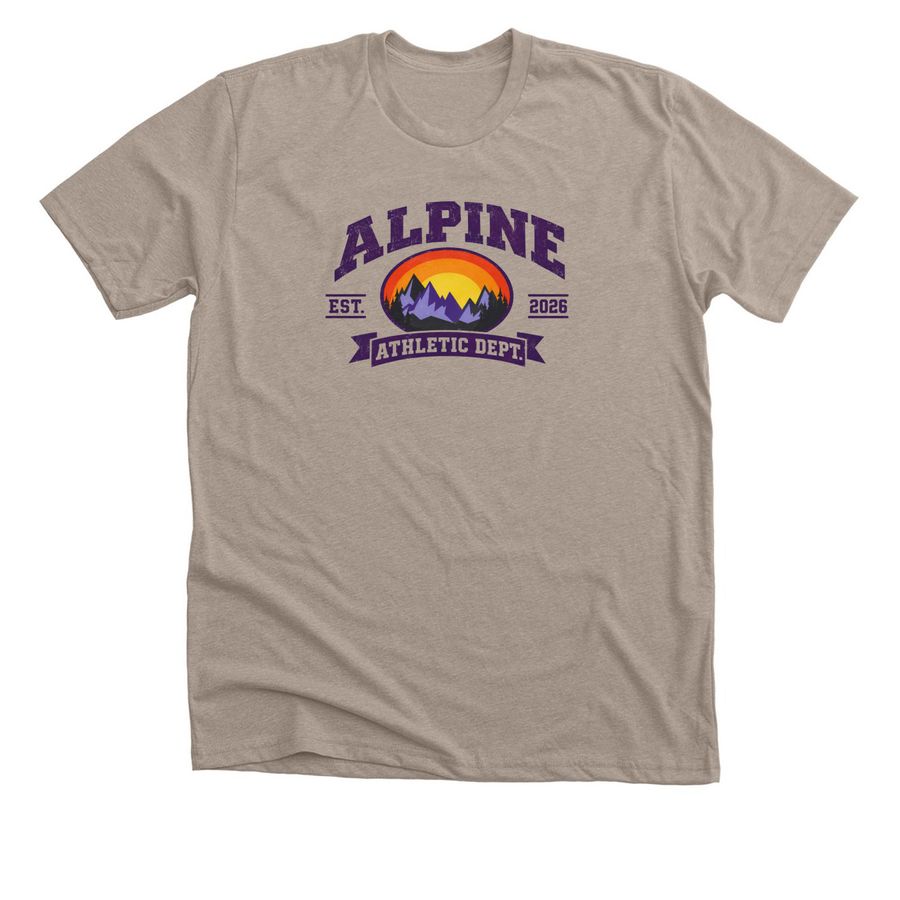 ALPINE 2026, a Heather Stone Premium Unisex Tee