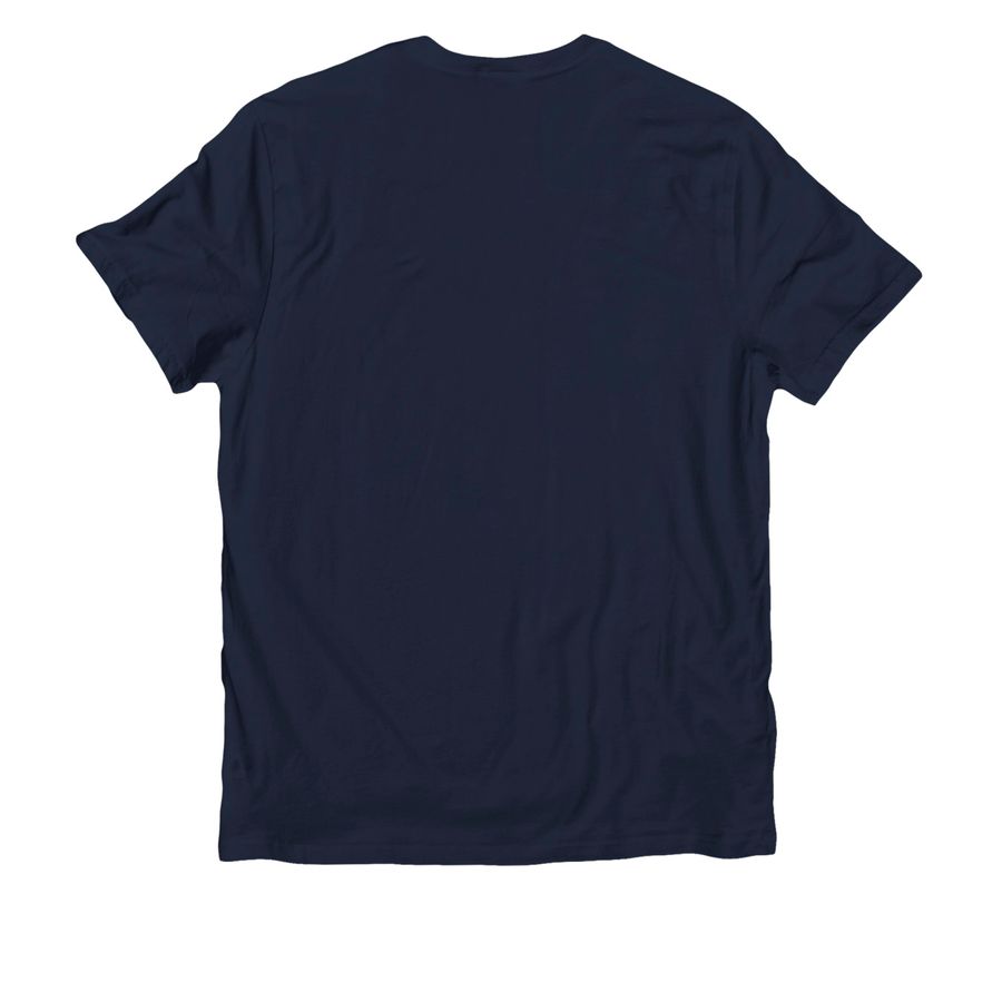 Lake Ontario T Shirt, a Night Sky Navy Allmade Organic Cotton Unisex Tee (back-view)
