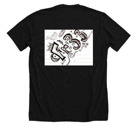Fr33, a Solid Black Blend Premium Unisex Tee (back-view)