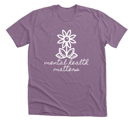mental health matters, a Heather Purple Premium Unisex Tee