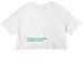 Double Entendre, a White Women?s Cropped Cotton Tee (back-view)