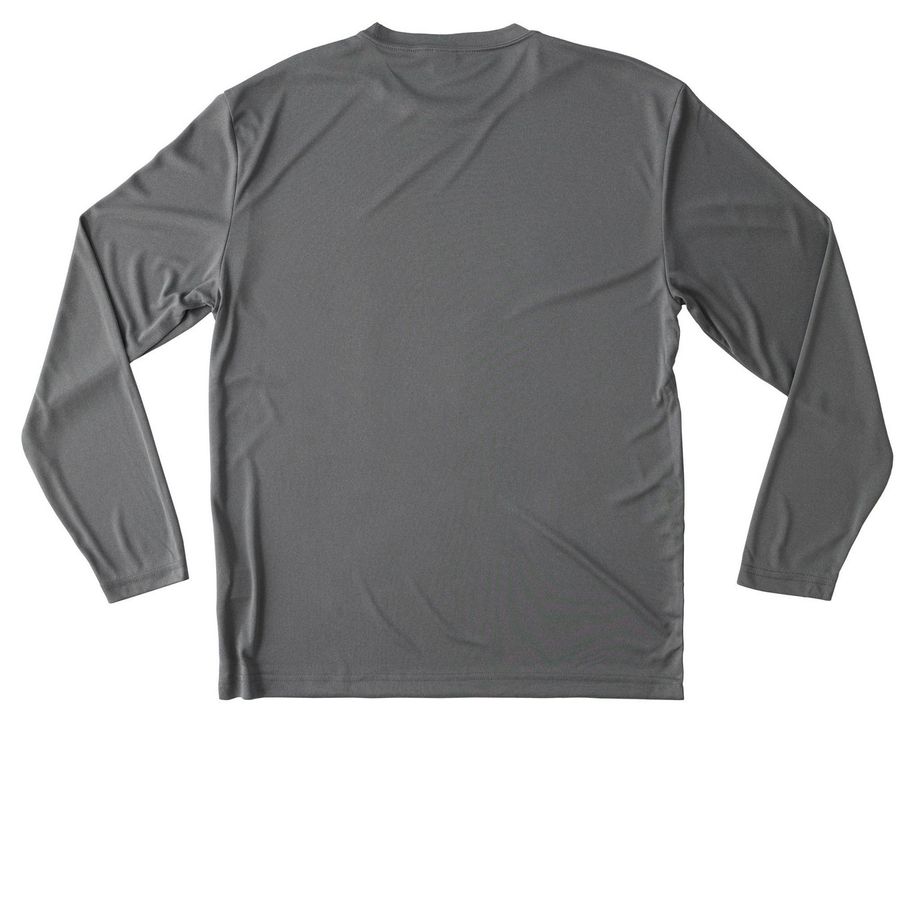 Rain City Long sleeve!, a Grey Concrete Heather Unisex Performance Long Sleeve Tee (back-view)