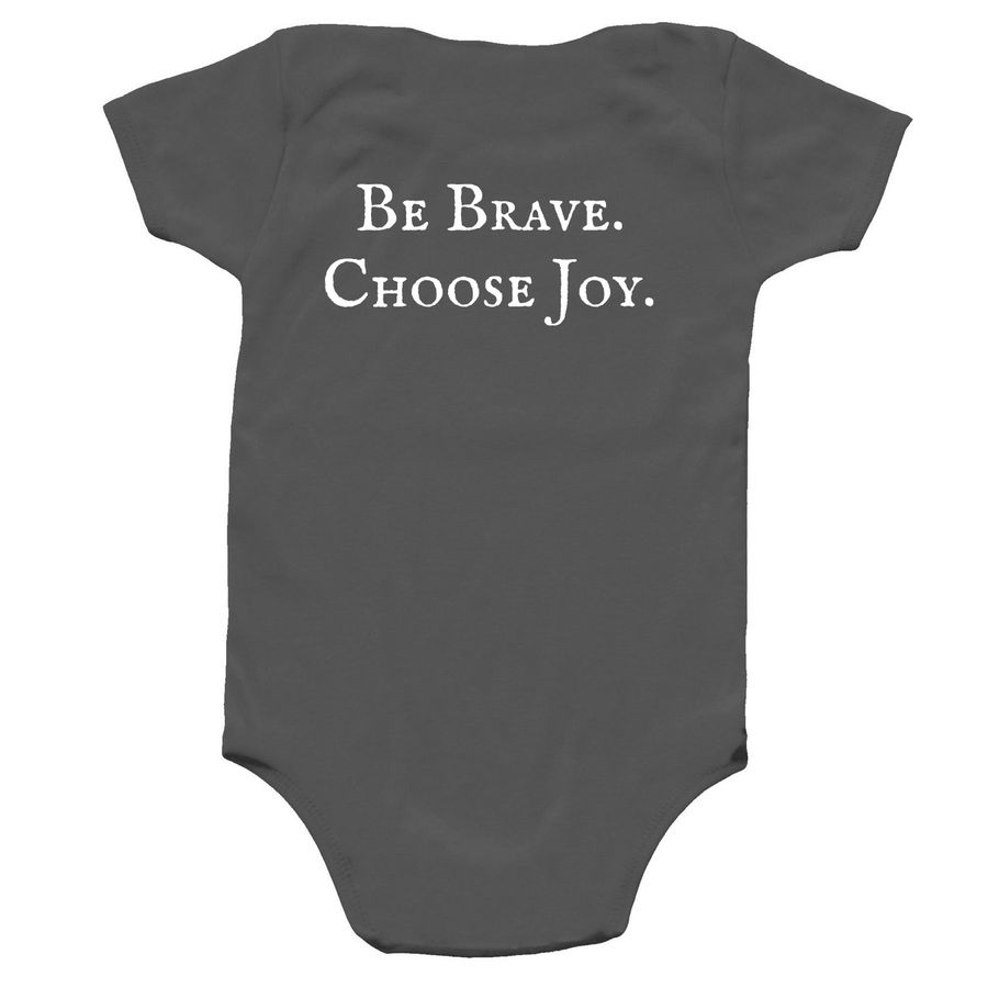 Baby Team Eli Onesies, a Charcoal Infant Onesie (back-view)