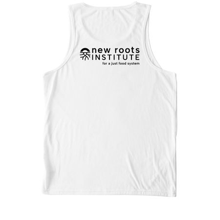 We Only Have One Planet, a Bright White Allmade Eco Triblend Tank (back-view)