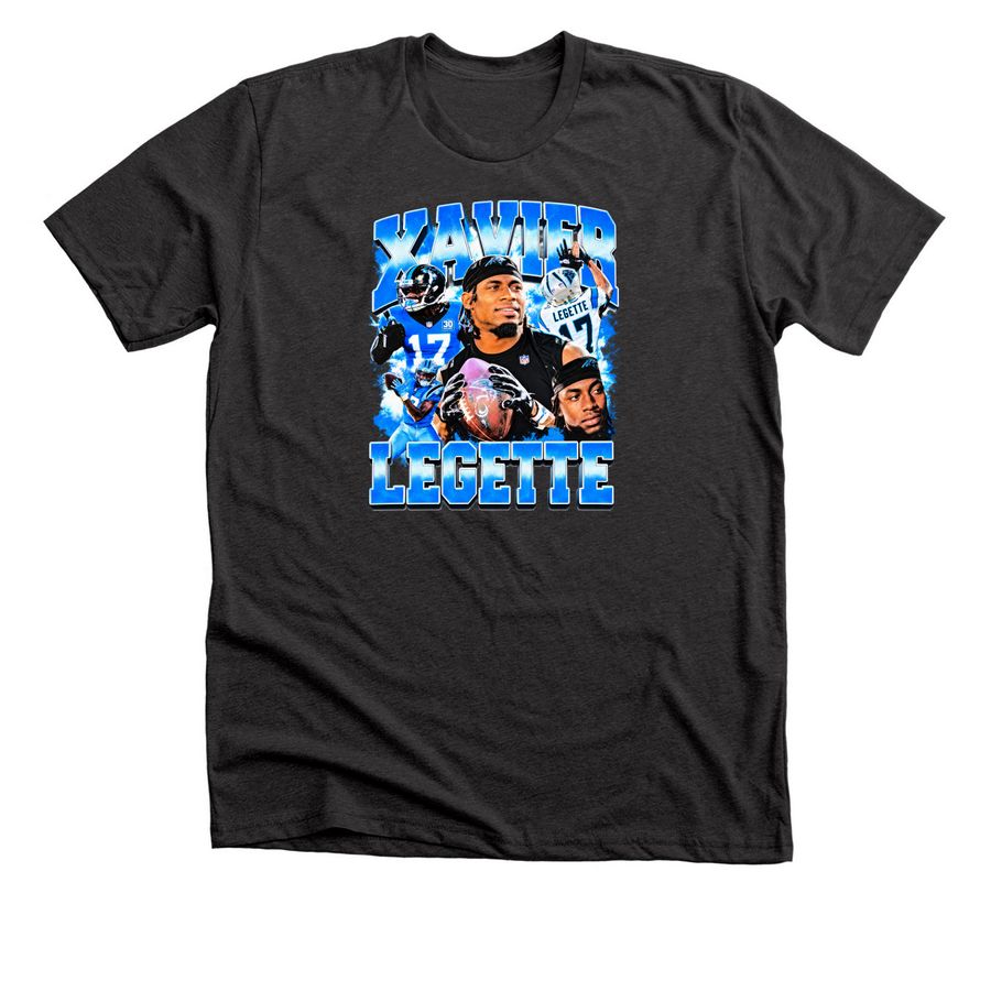 Panthers Tetairoa McMillan Xavier Legette Tee, a Dark Grey Heather Premium Unisex Tee