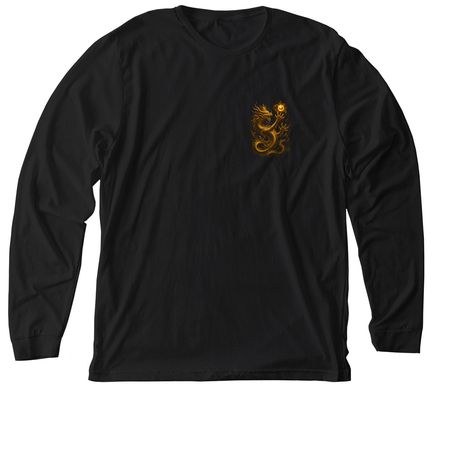 The Dragon Contains the Pearl, a Solid Black Blend Premium Long Sleeve Tee