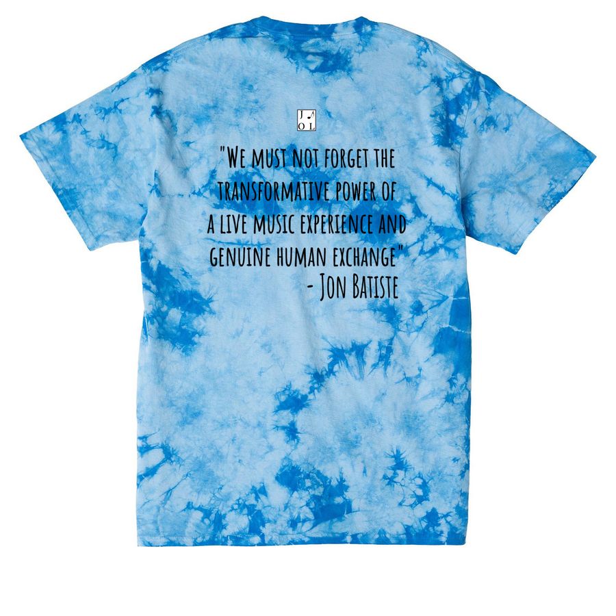Jazz On Lincoln 2026 Shirts, a Sky Blue Crystal Tie Dye Tee (back-view)