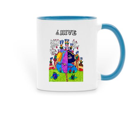 Art by JD Mug, a Light Blue Two-Tone Ceramic Mug