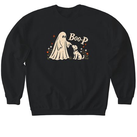 Boo-P, a Black Softstyle Crewneck Sweatshirt