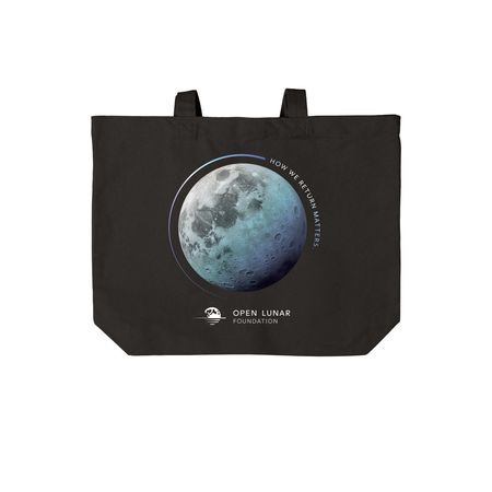Open Lunar Tote, a Deep Black Cotton Canvas Tote Bag