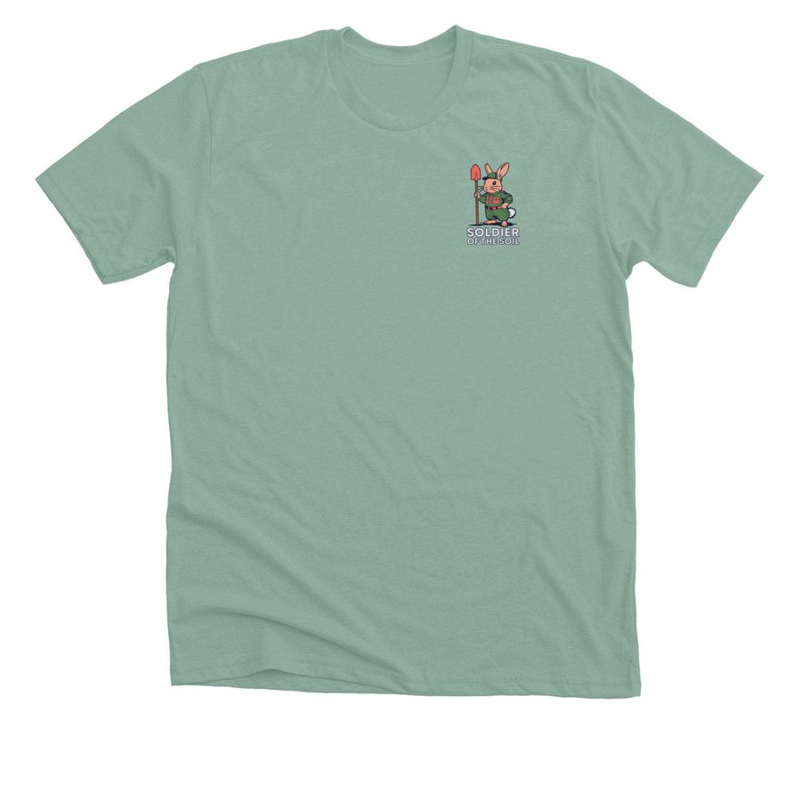 Soldiers of the Soil, a Heather Dusty Blue Premium Unisex Tee