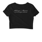 Member of the Healthy Hair Community, a Black Women's Fitted Cropped Tee (back-view)