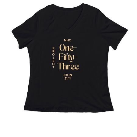PROJECT 153, a Black Women's Relaxed V-Neck Tee