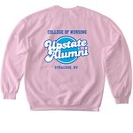 Retro Nursing Alumni 2, a Light Pink Softstyle Crewneck Sweatshirt (back-view)