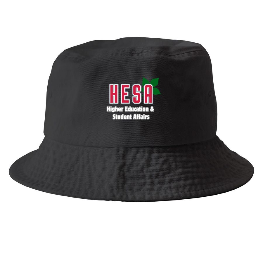 HESA Hats, a Black Printed Bucket Hat