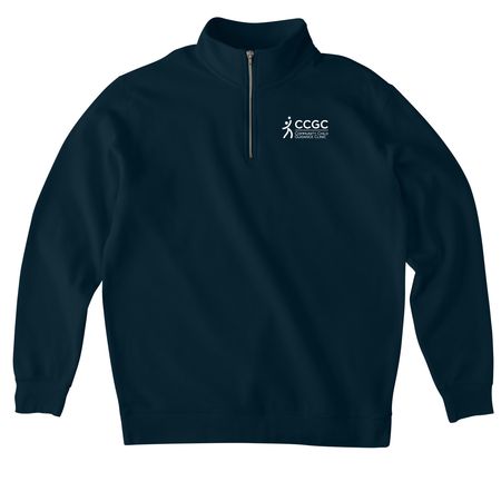 CCGC Logo Zips and Button Ups, a Classic Navy Midweight Quarter Zip Pullover