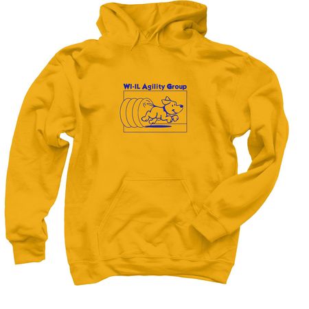 Large Blue Logo - Shirts + Sweatshirts, a Gold Pullover Hoodie