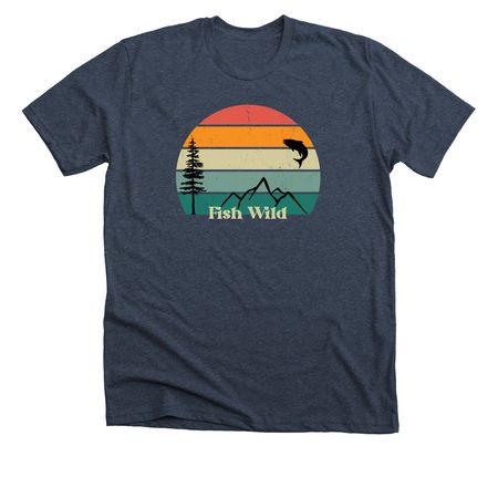 Fish Wild&nbsp;, a Heather Midnight Navy Premium Unisex Tee
