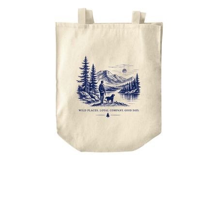 Wild Places. Loyal Company. Good Days., a Natural Over-the-Shoulder Shopping Tote Bag