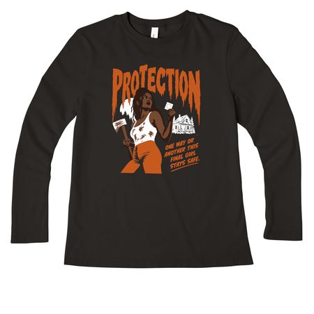 PROTECTION, a Black Women?s Premium Long Sleeve Tee