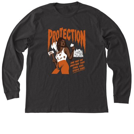 PROTECTION, a Dark Grey Heather Premium Long Sleeve Tee