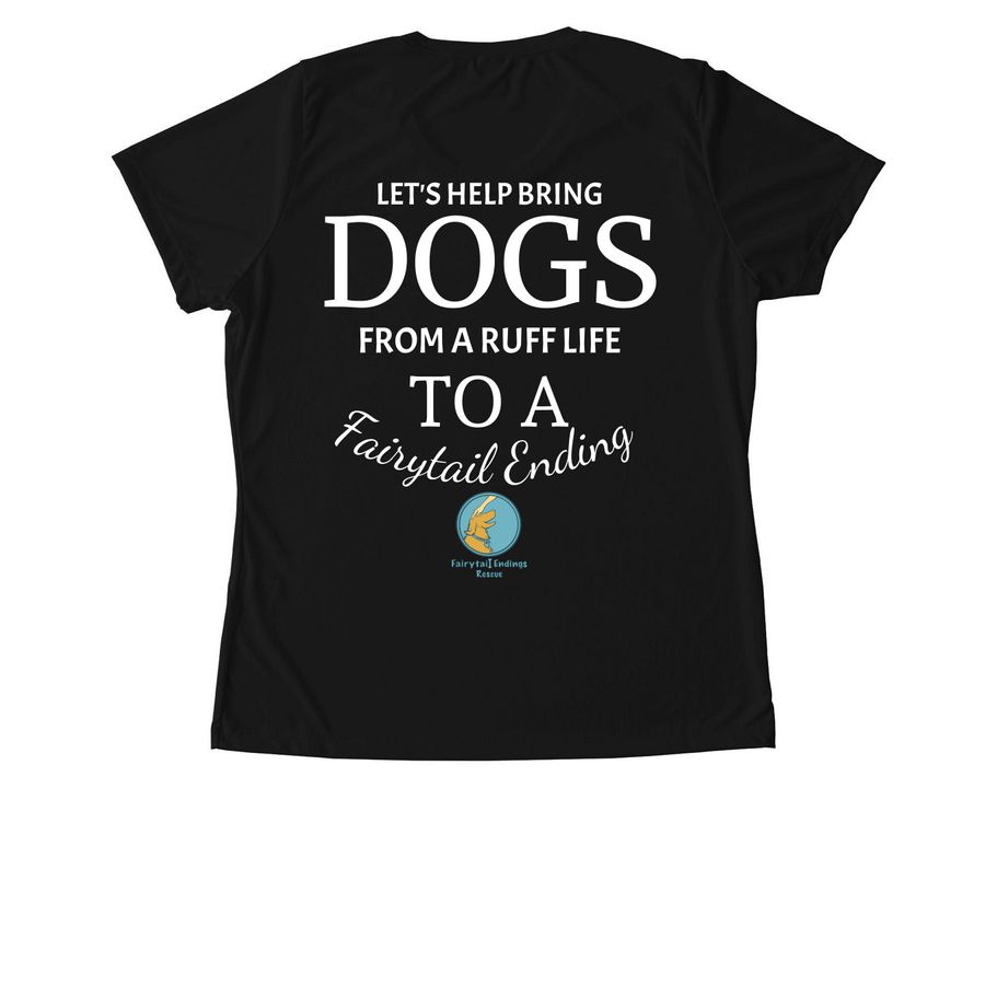 Dog Rescue T-shirts, a Black Women's Performance Tee (back-view)