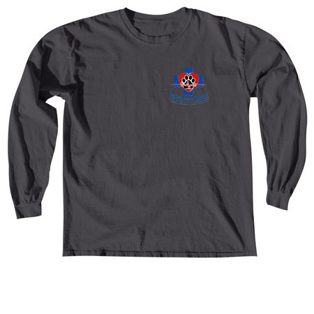 MVAE Paws for A Cause, a Graphite Comfort Colors Long Sleeve Tee
