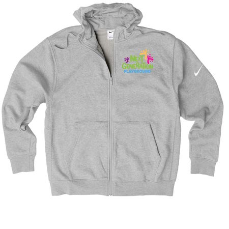Next Generation Playground, a Dark Grey Heather Nike Club Fleece Zip Up Hoodie