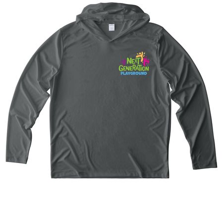 Next Generation Playground, a Dark Smoke Grey UV Performance Long Sleeve Hoodie
