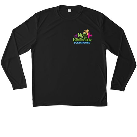 Next Generation Playground, a Black Unisex Performance Long Sleeve Tee