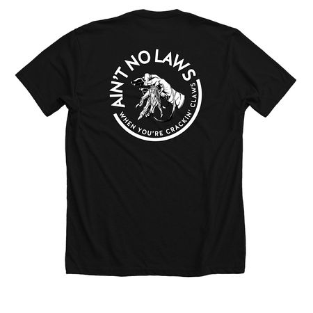 Ain't No Laws, a Solid Black Blend Premium Unisex Tee (back-view)