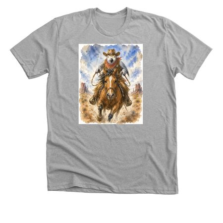 There was a cowboy named, a Athletic Heather Premium Unisex Tee
