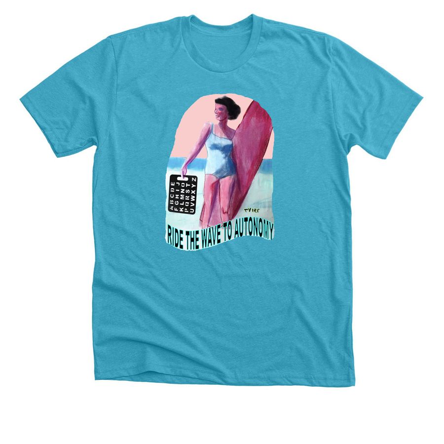 Autonomy - Ride the wave, a Heather Aqua Premium Unisex Tee