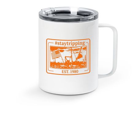 : #staytripping: The Workover Edition, a White Stainless Steel Travel Mug