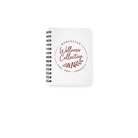 Worcester Wellness Collective Notebook, a White Spiral Notebook