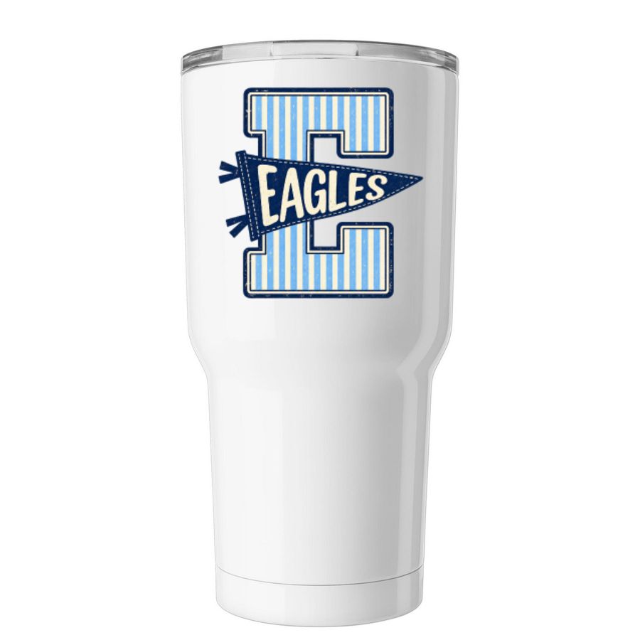 Haslet Checkers Tumbler, a White Insulated Tumbler