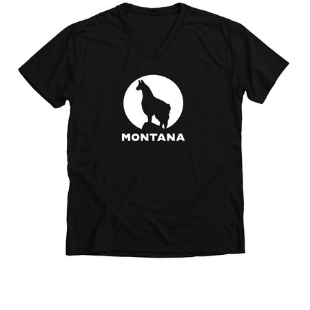 Montana Llama T-Shirt Collection, a Solid Black Blend Premium V-Neck Tee