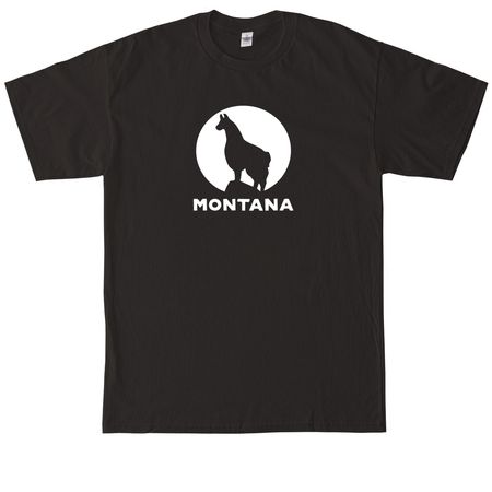Montana Llama T-Shirt Collection, a Black Tall Classic Unisex Tee