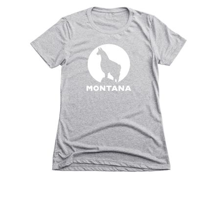 Montana Llama T-Shirt Collection, a Dark Heather Grey Women's Slim Fit Tee