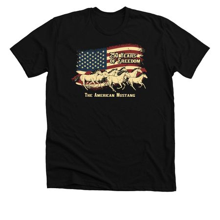 250 Years of Freedom (Dark Colors), a Solid Black Blend Premium Unisex Tee