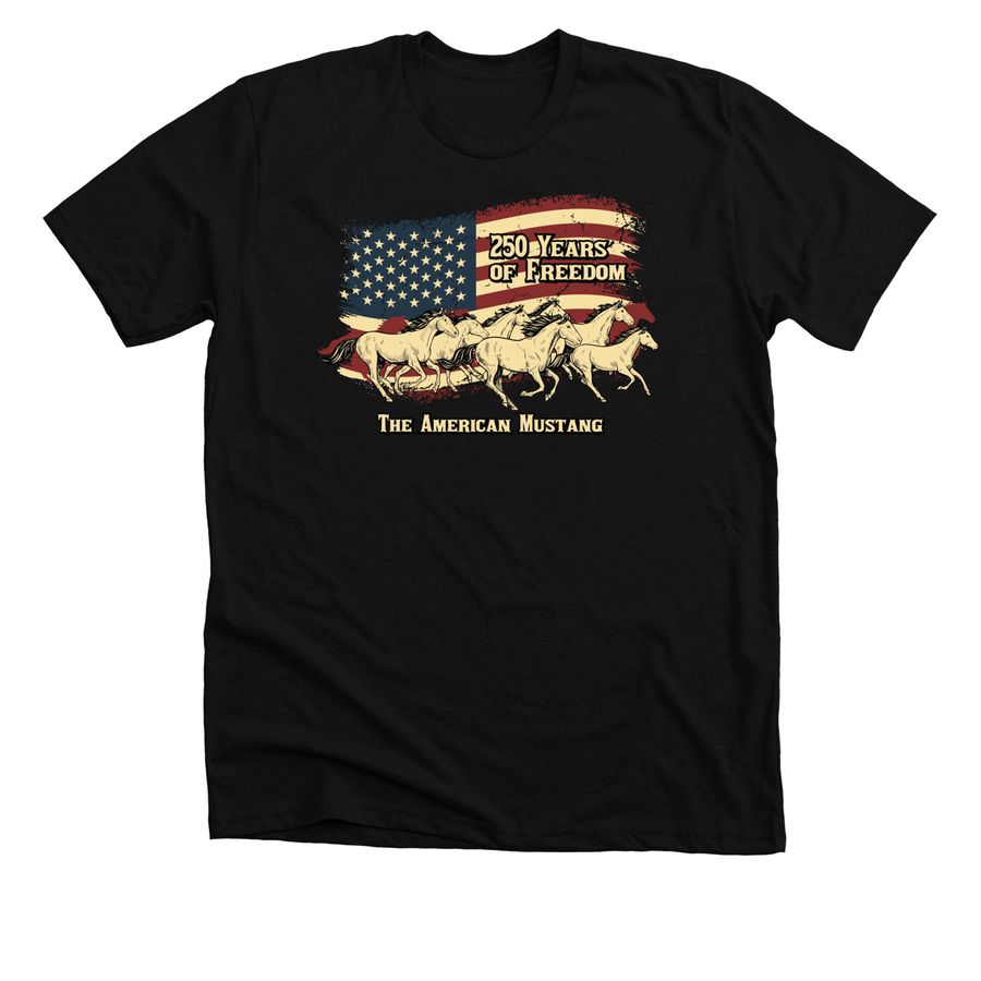 250 Years of Freedom (Dark Colors), a Solid Black Blend Premium Unisex Tee
